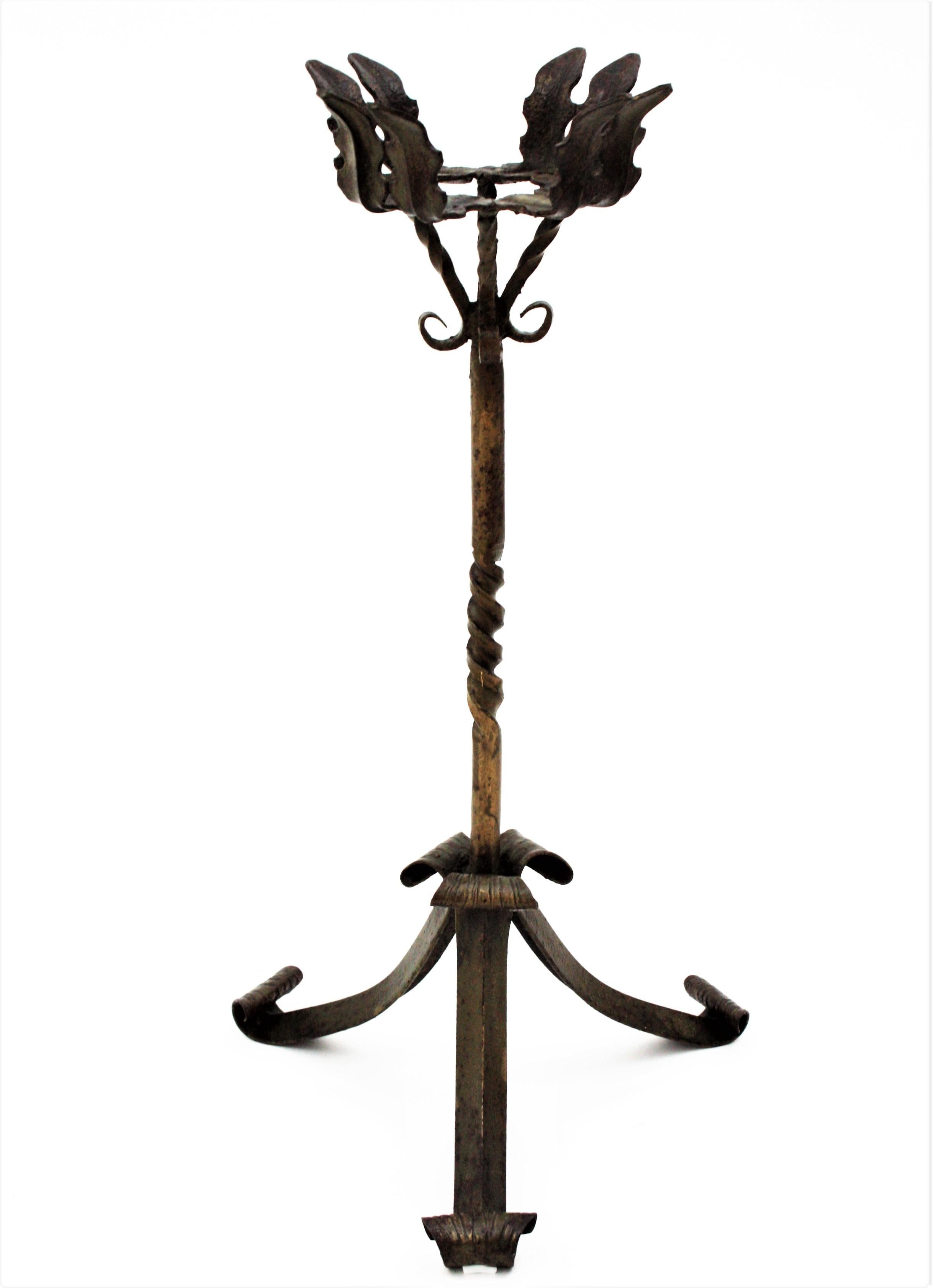 Spanish Wrought Iron Plant Stand, 1930s 4