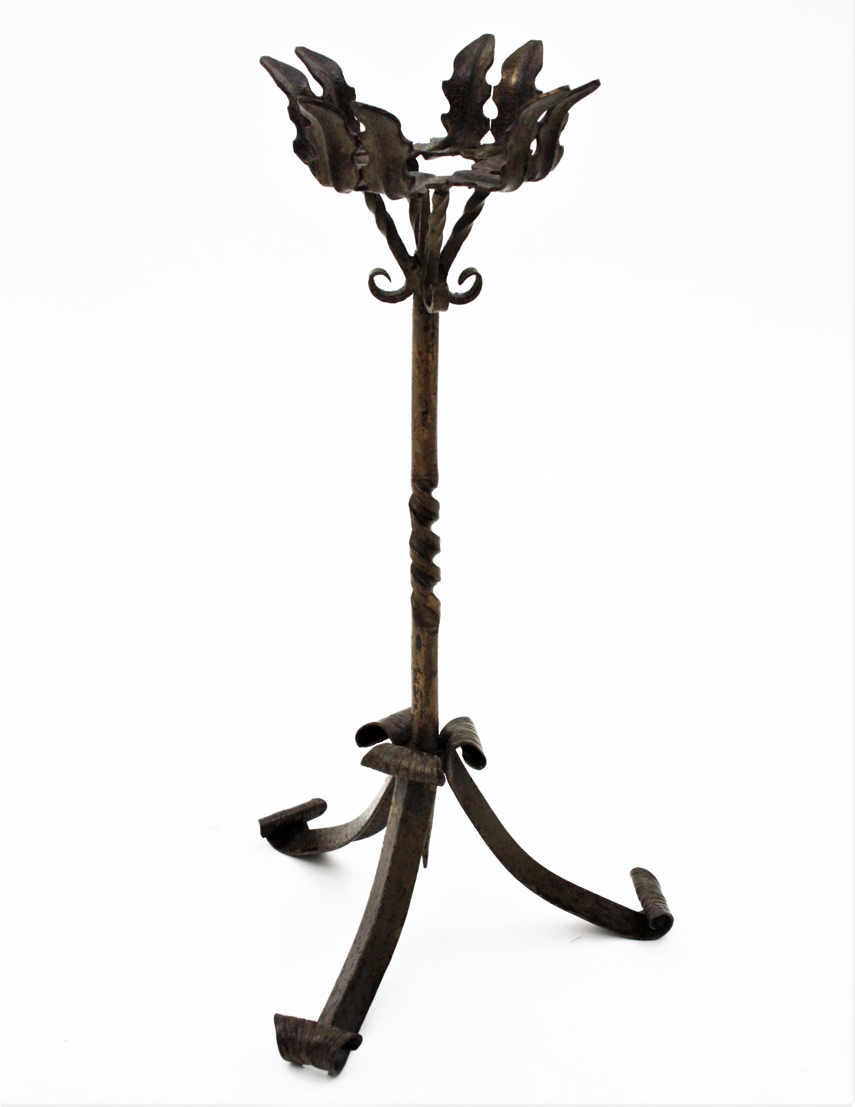 Spanish Wrought Iron Plant Stand, 1930s 1