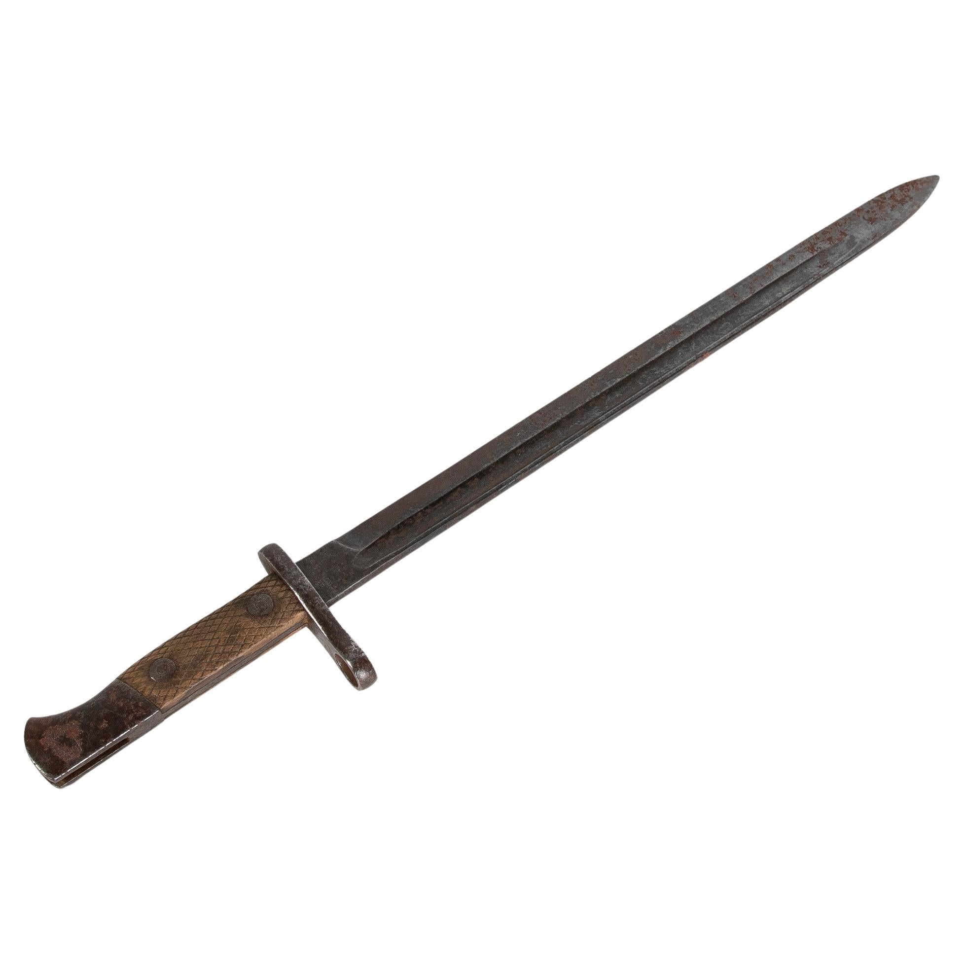 Spanish Wrought Iron Shotgun Bayonet with Hilt and Made in Toledo For Sale