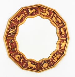 Spanish Zodiac Wall Mirror in Giltwood