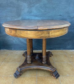 SpanishNeoclassical Revival Round Hardwood Table, Early 20th Century