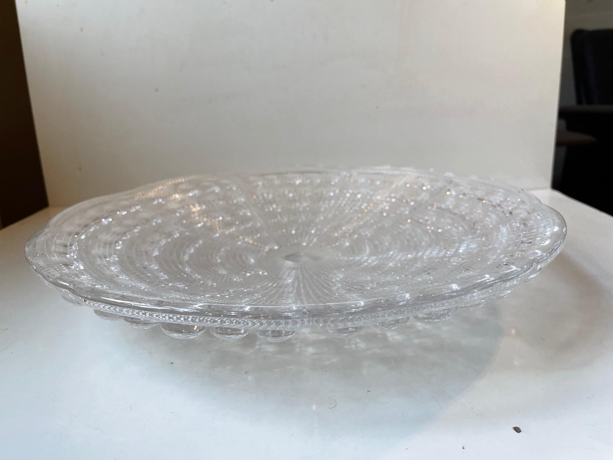 Mid-Century Modern Spare Crystal Shade for Carl Fagerlund, Orrefors Flush Mount, 1960s For Sale