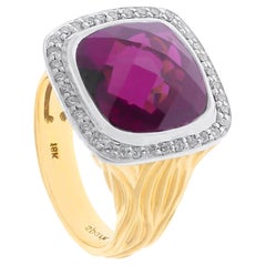 Spark 18 Karat Rhodolite Garnet and Diamond Ring