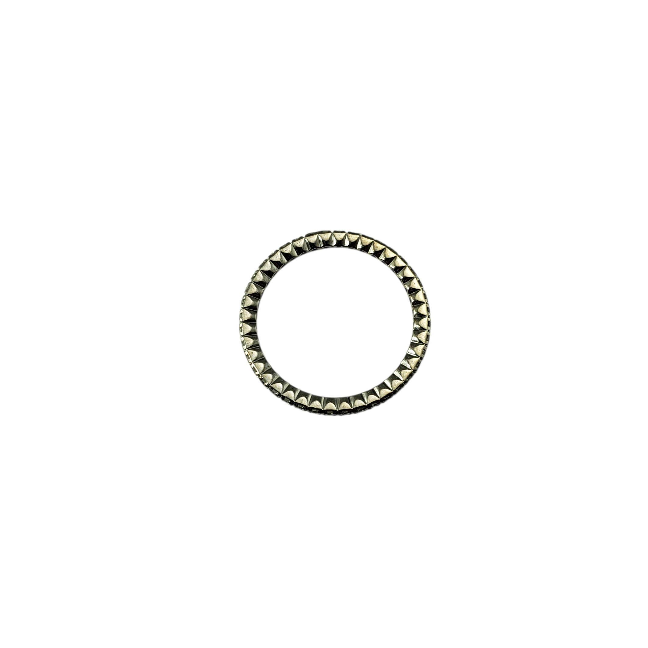 Spark 18 Karat White Gold Diamond Eternity Band Size 8 #22393 In Good Condition For Sale In Washington Depot, CT
