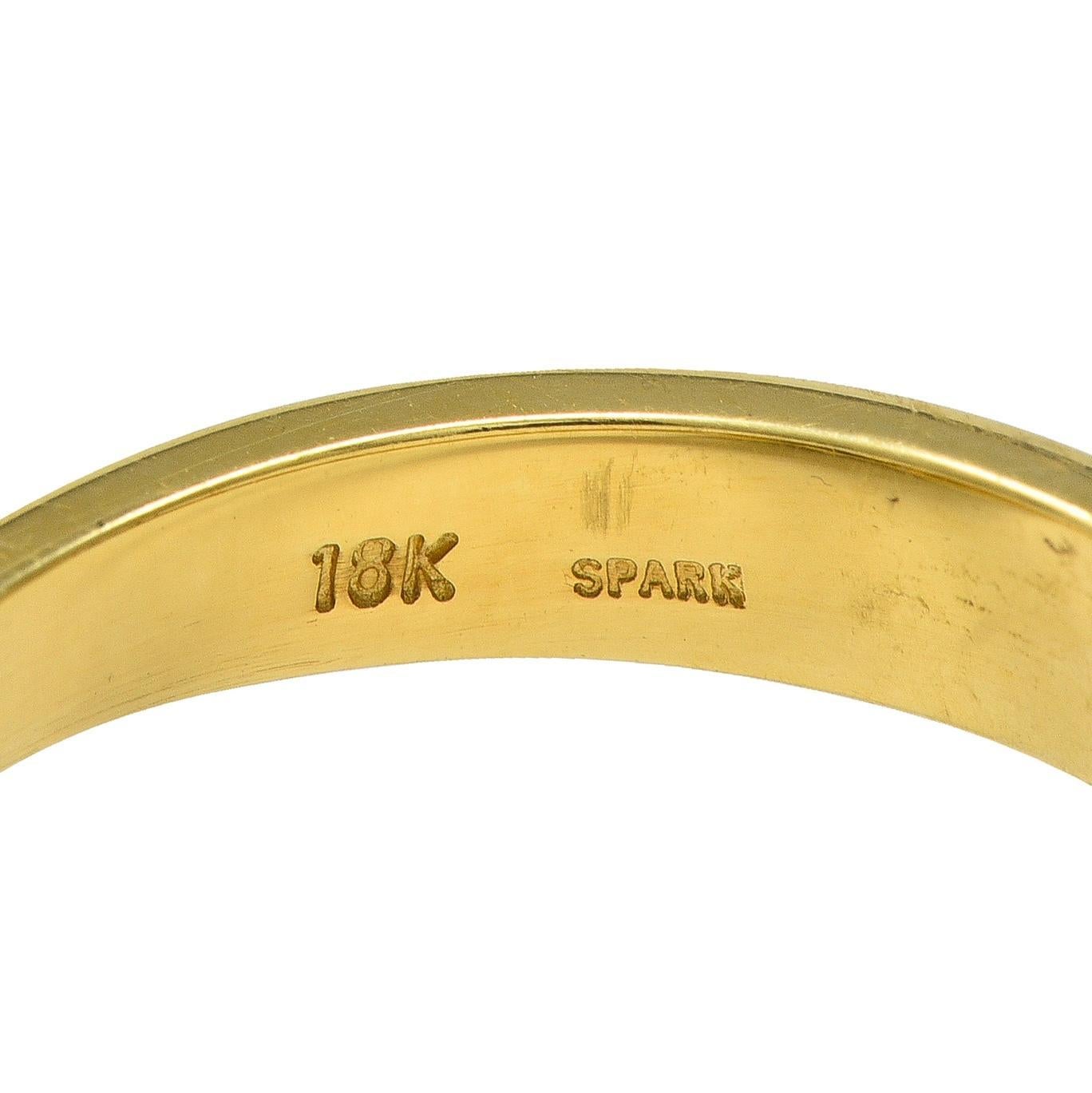 Spark 1990er Jahre 2,25 Karat Saphir Diamant 18 Karat Zweifarbiger Gold Vintage Halo-Ring mit Halo-Ring für Damen oder Herren im Angebot