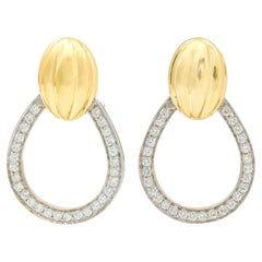 Spark 2000
s Diamond 18 Karat Two-Tone Gold Door Knocker Earrings