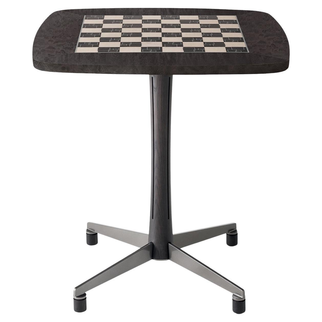 Spark Ash Wood With Inlay Chess Table For Sale