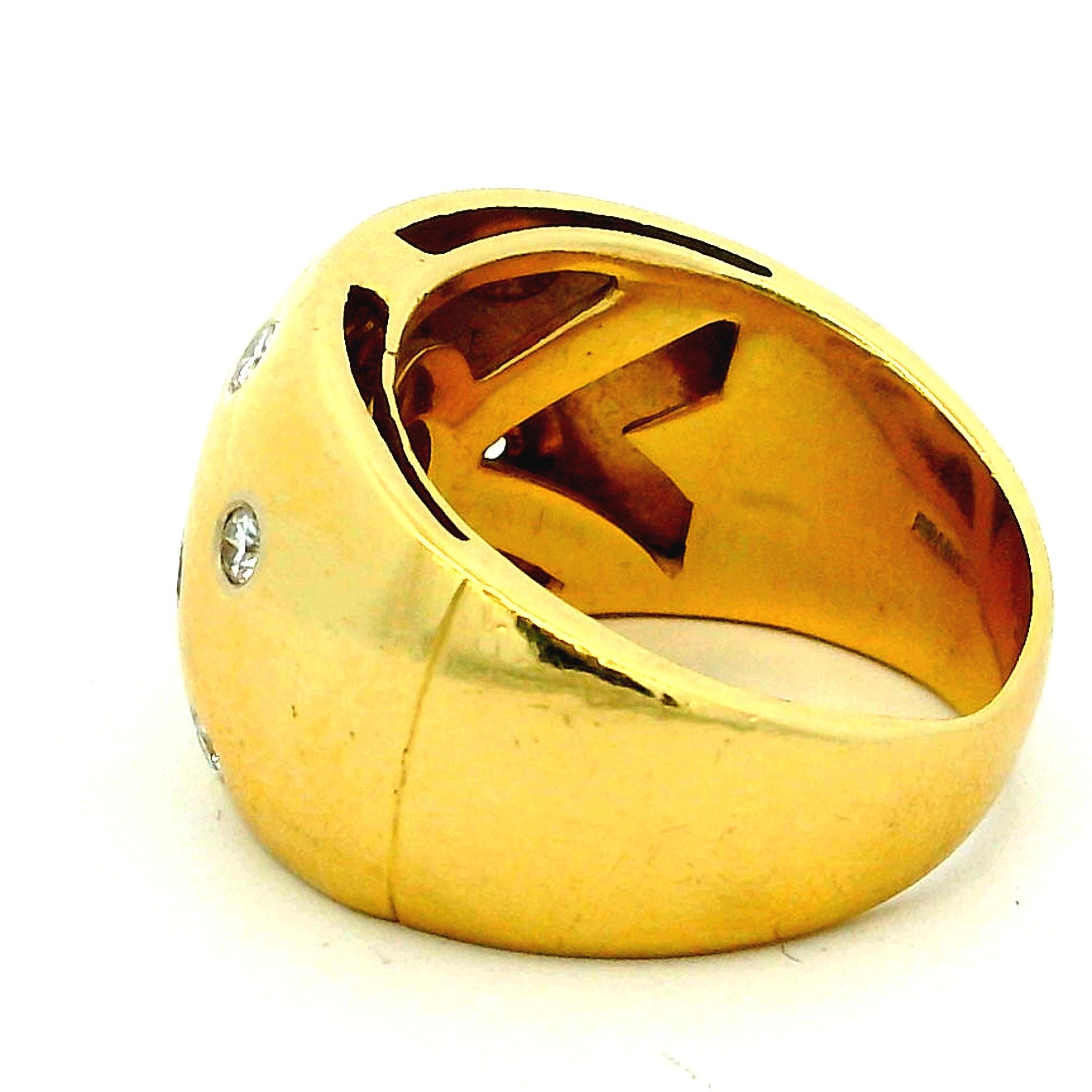 da uomo o donna Anello Spark Creations in oro giallo 18 carati con diamanti a pioggia in vendita