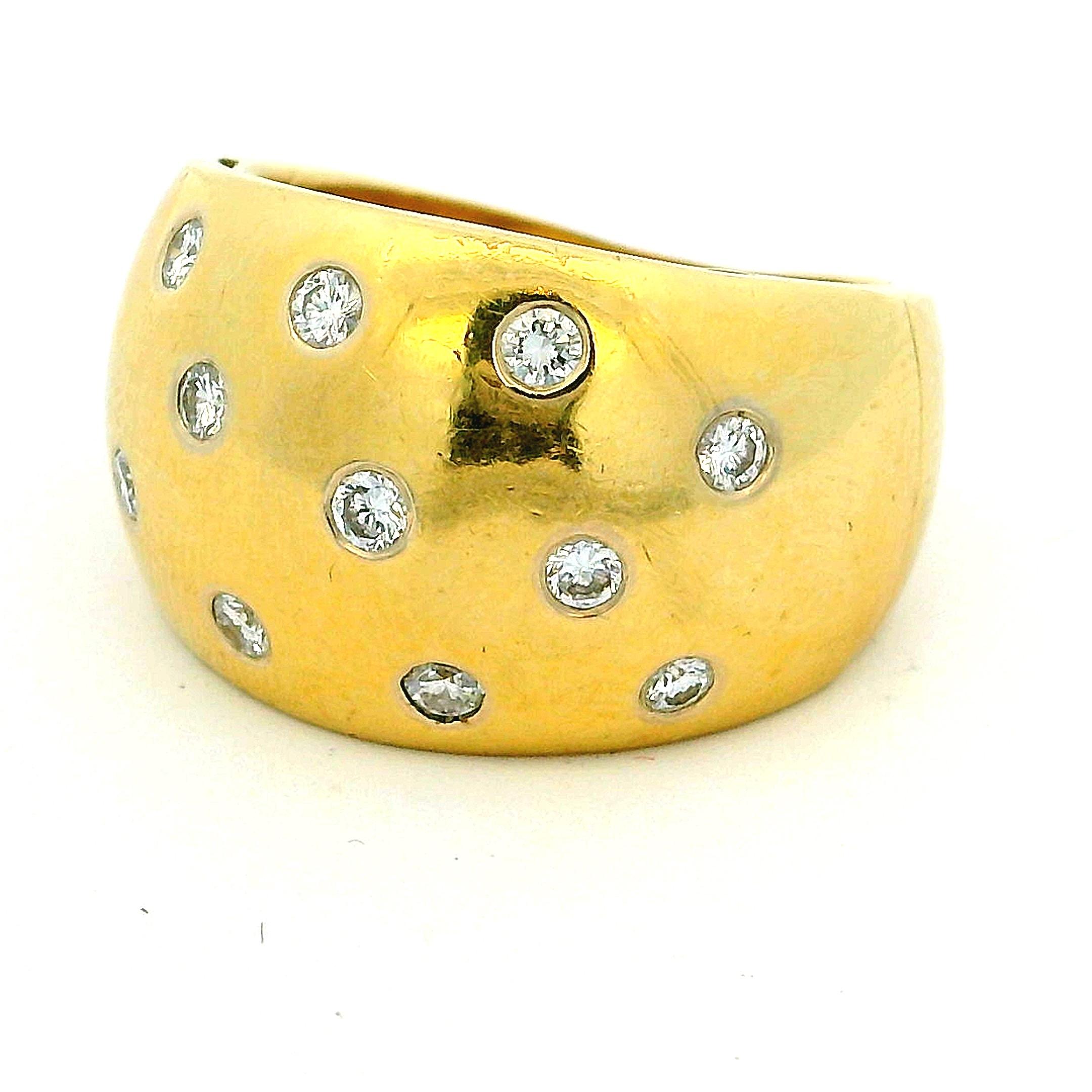Anello Spark Creations in oro giallo 18 carati con diamanti a pioggia in vendita 3
