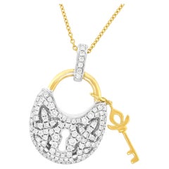 Spark Creations Collier serti de diamants avec serrure et clé