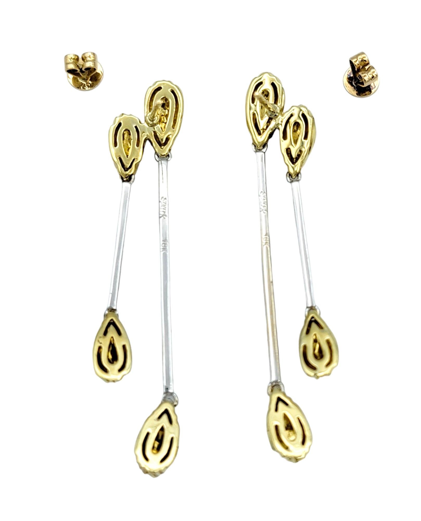 Spark Creations Mehrreihige Diamant-Ohrhänger aus 18 Karat Weißgold mit Diamanten im Zustand „Gut“ im Angebot in Scottsdale, AZ
