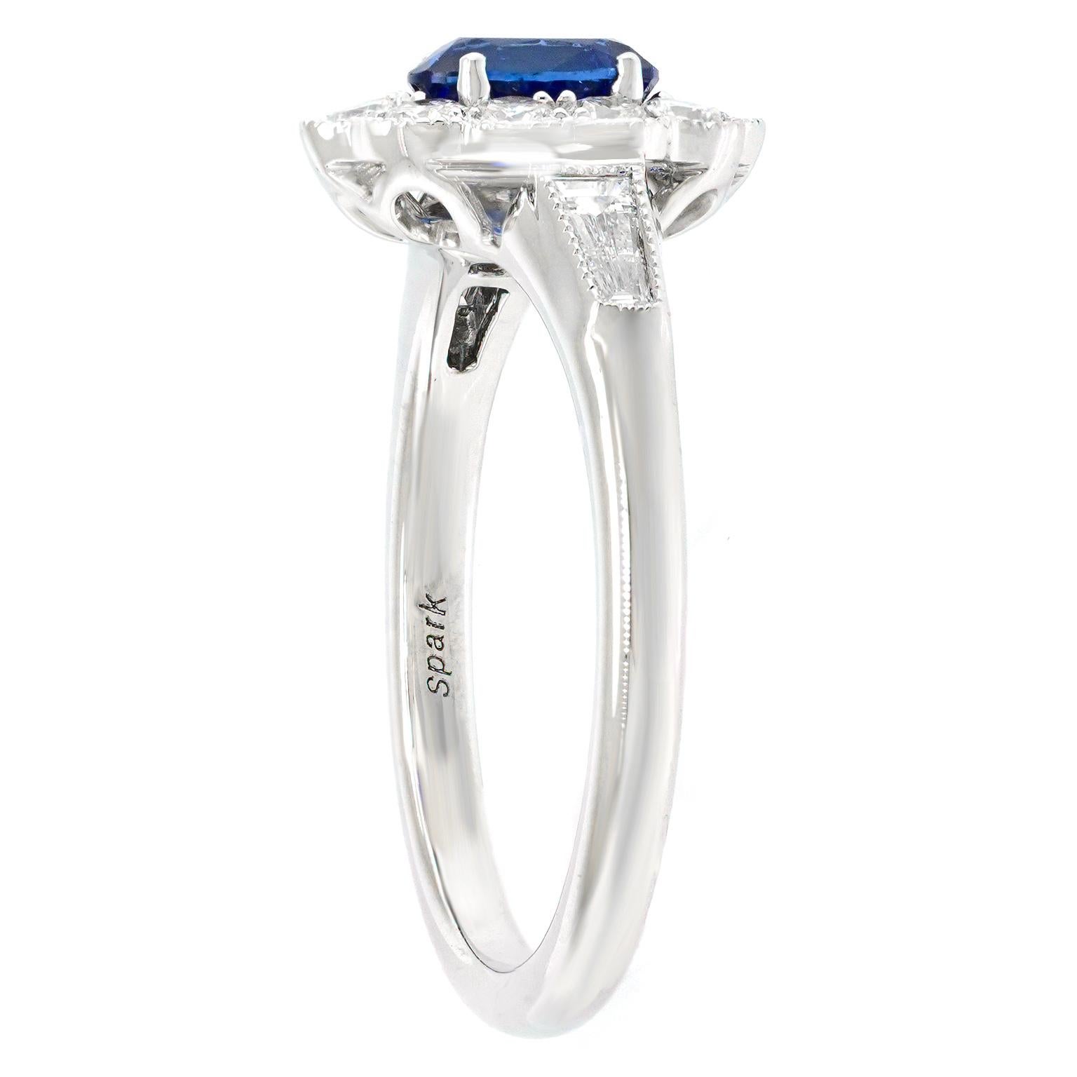 Spark Creations Sapphire and Diamond Ring For Sale 1