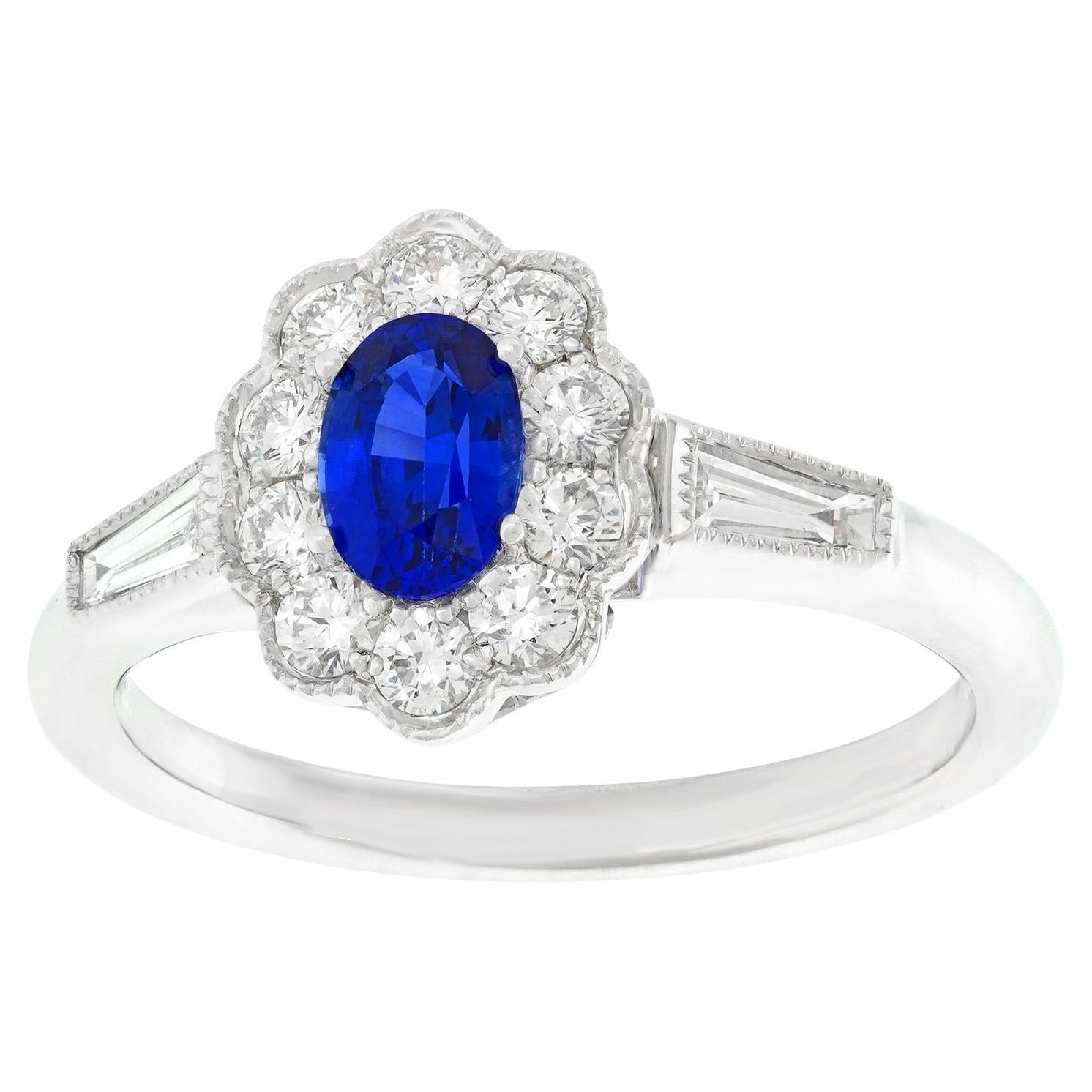 Spark Creations Sapphire and Diamond Ring For Sale
