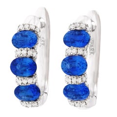 Spark Creations Sapphire and Diamond Set Gold Earrings