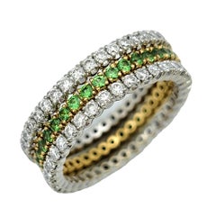 Bague empilable Spark Creations en or 18 carats, grenat tsavorite et diamants