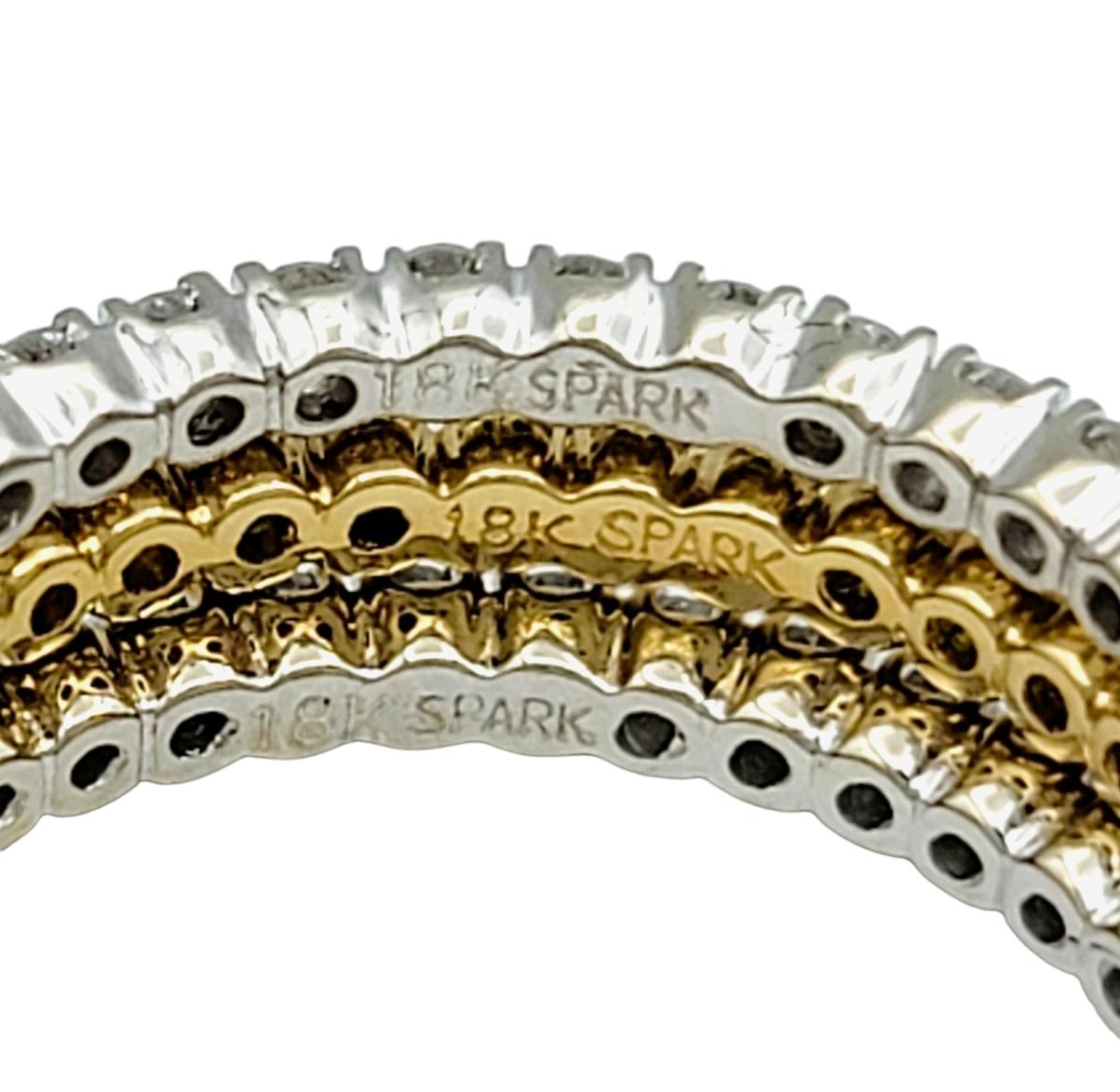 Donna Spark Creations: anello impilabile con granato tsavorite e diamanti in oro 18 carati in vendita
