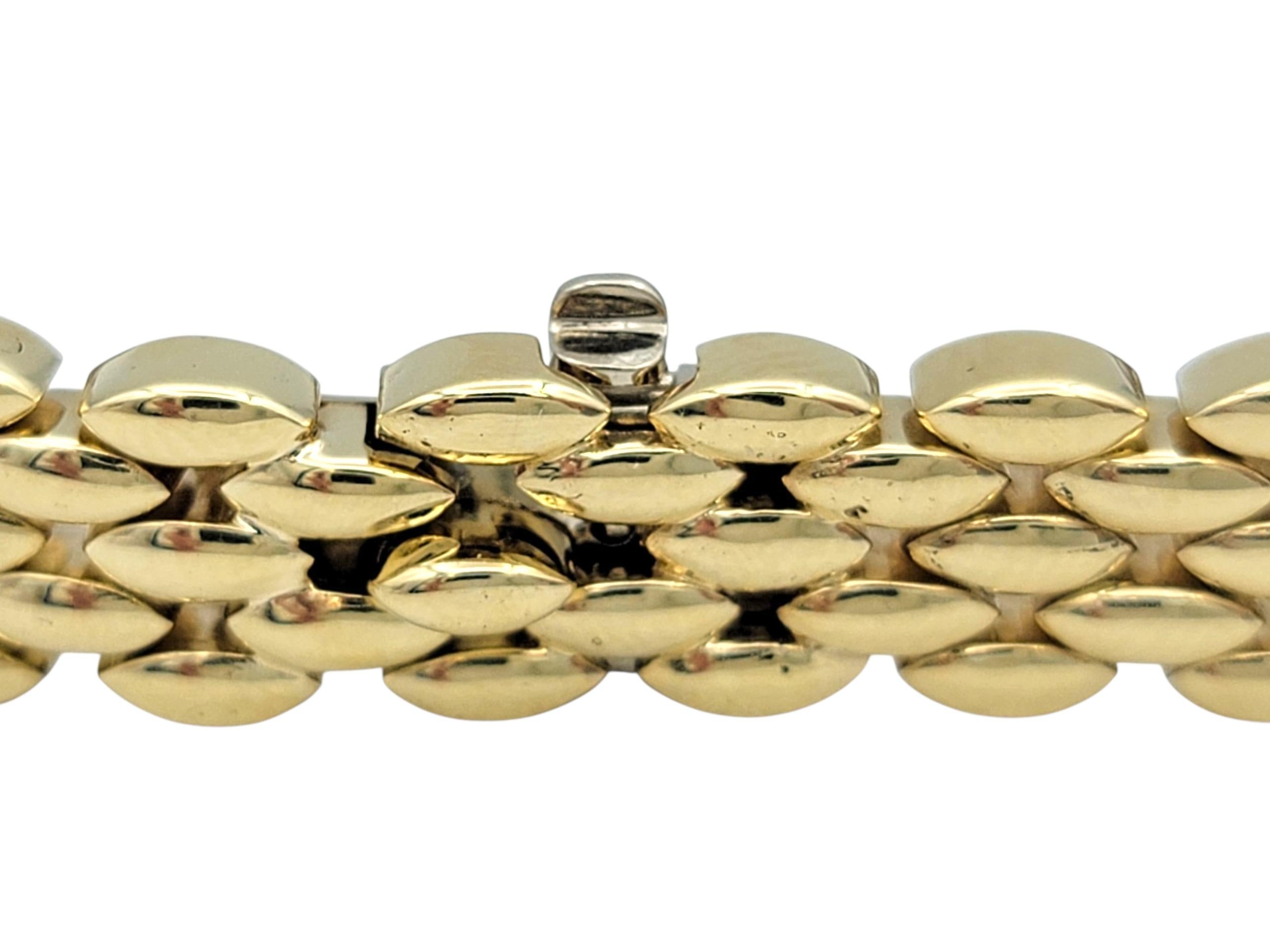 Spark Creations Pulsera de eslabones Pantera bicolor con pavé de diamantes Oro de 14 kilates en Bueno estado para la venta en Scottsdale, AZ