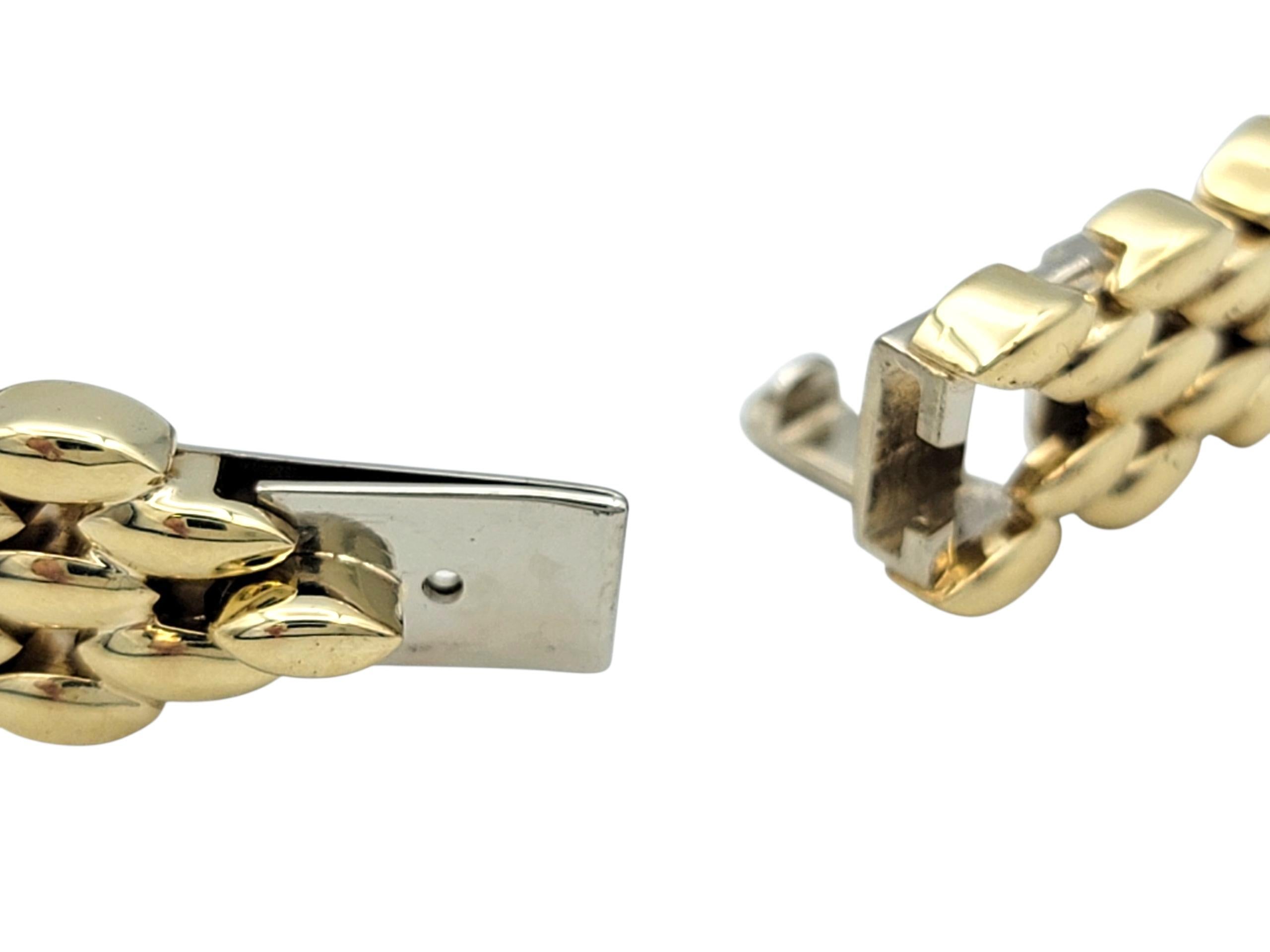 Femenino o masculino Spark Creations Pulsera de eslabones Pantera bicolor con pavé de diamantes Oro de 14 kilates en venta