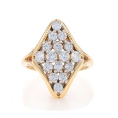 Spark Diamant-Cluster-Cocktailring - Gelbgold 14k Rundbrillant 1,00ctw