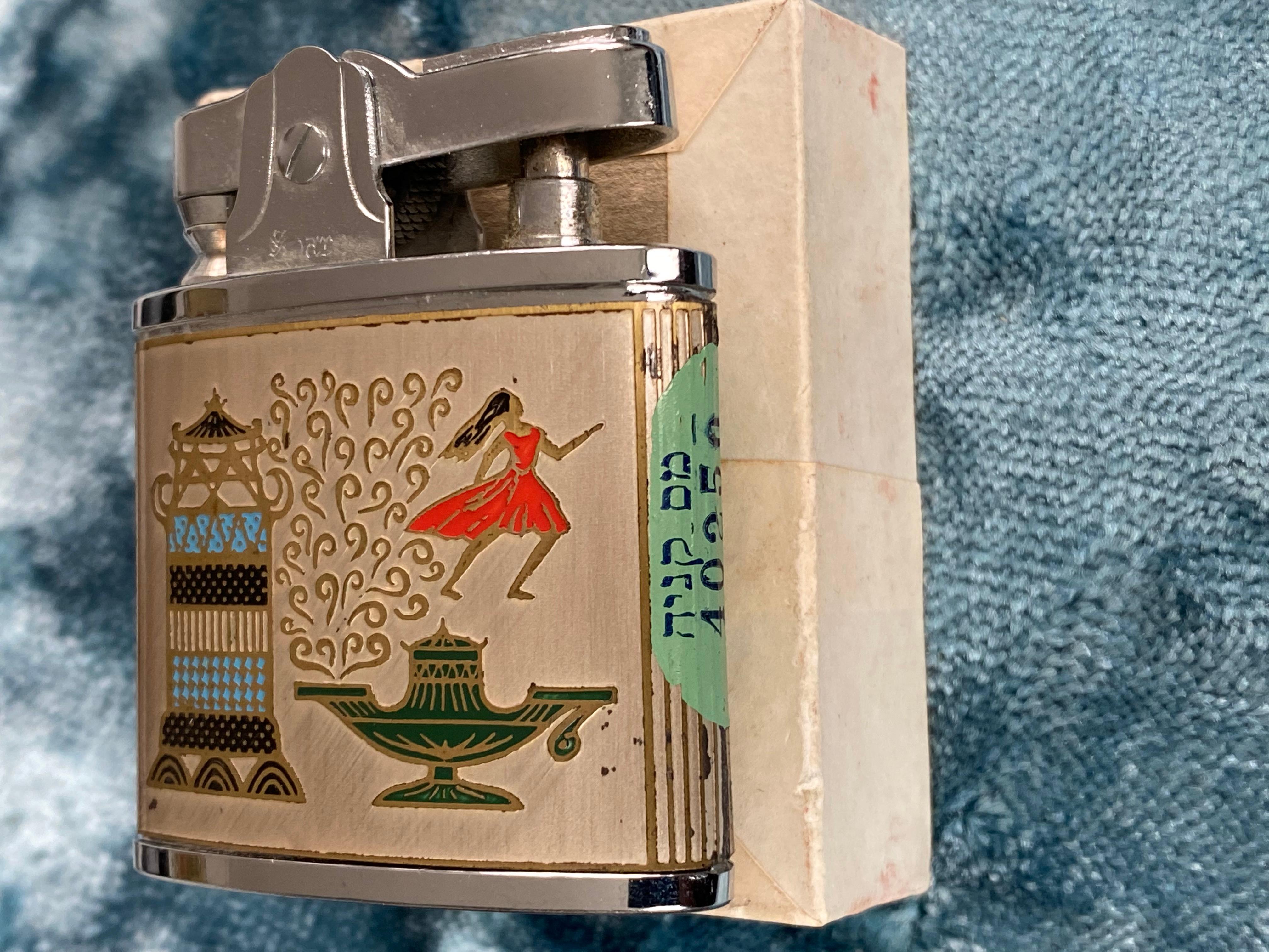Art Deco Spark Japanese Tourist Pop Lighter For Sale