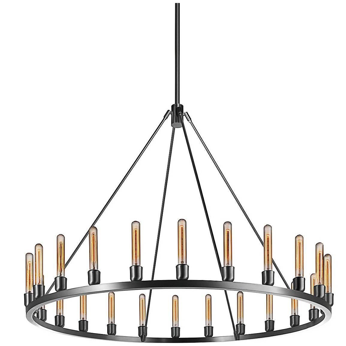 Spark Modern Polished Nickel Chandelier Light, Made in the USA For Sale