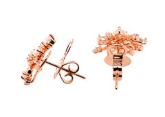 Pendientes de diamantes blancos con motivo Spark de Dilys' en oro rosa de 18 quilates