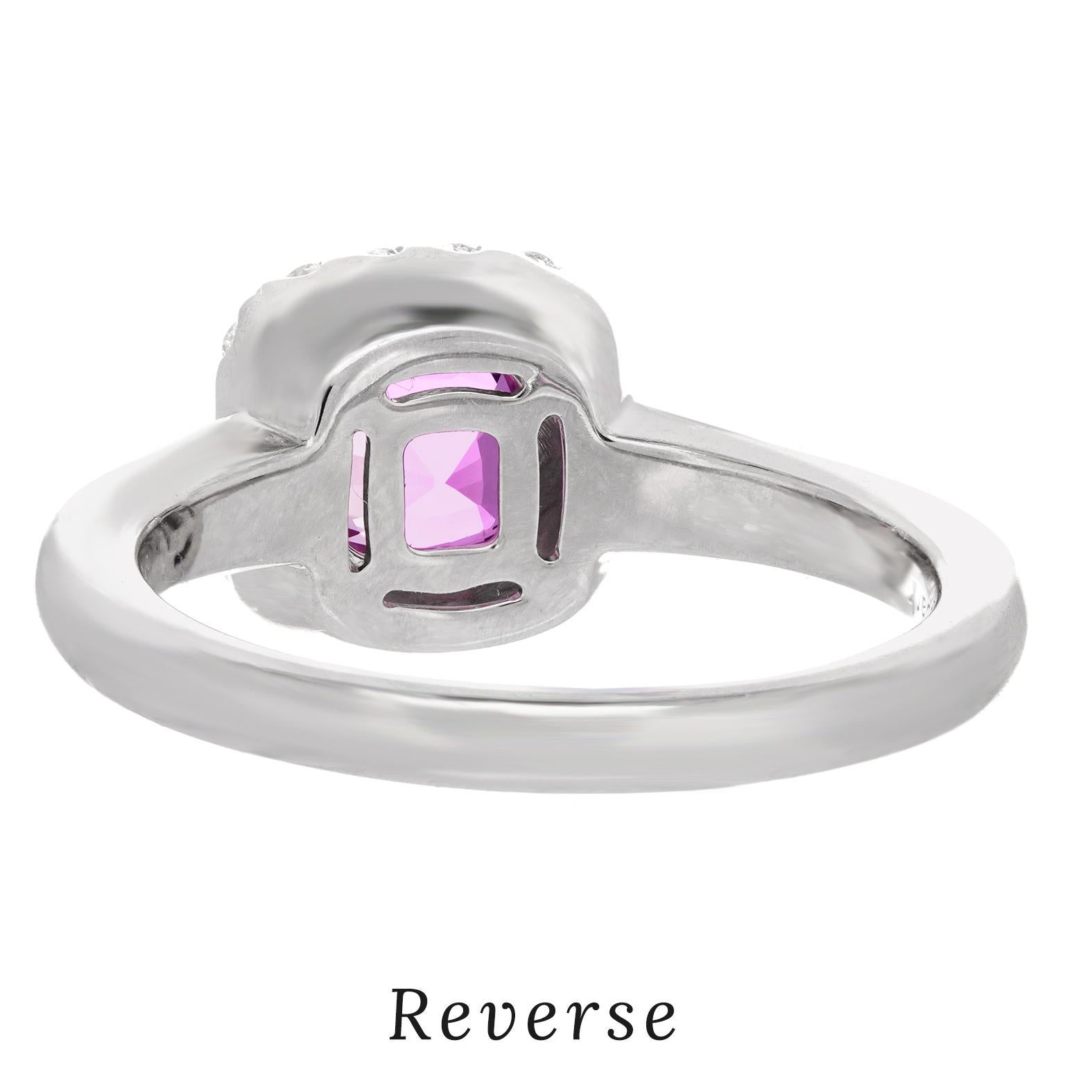 Spark Pink Sapphire & Diamond Ring For Sale 5