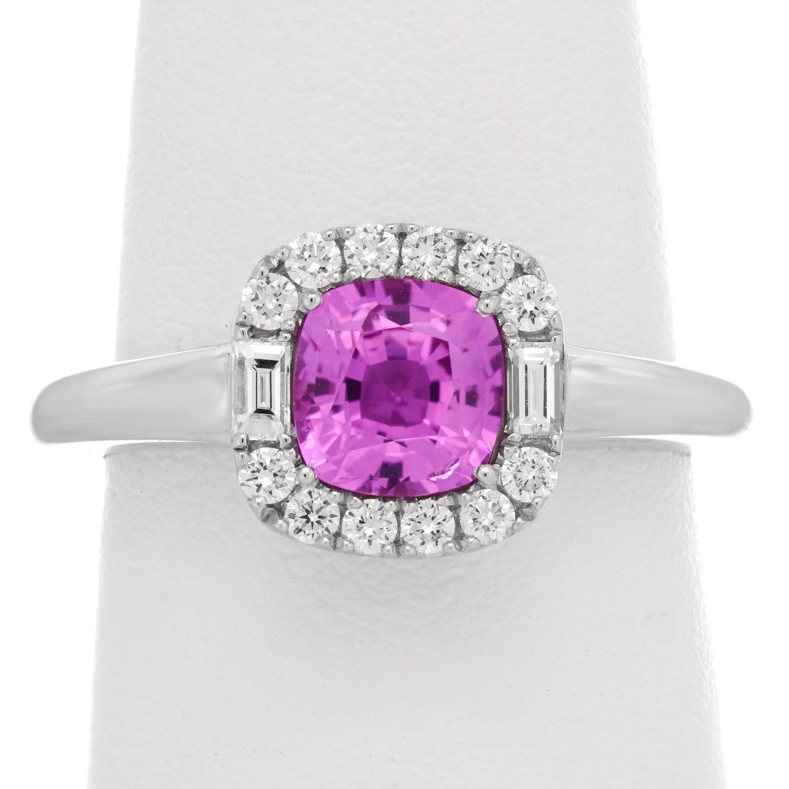 Spark Pink Sapphire & Diamond Ring For Sale 7