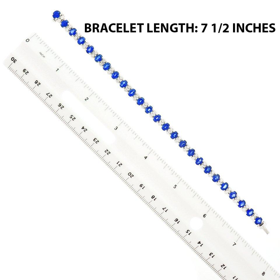 Spark Sapphire and Diamond-Set White Gold Bracelet In Excellent Condition In Litchfield, CT