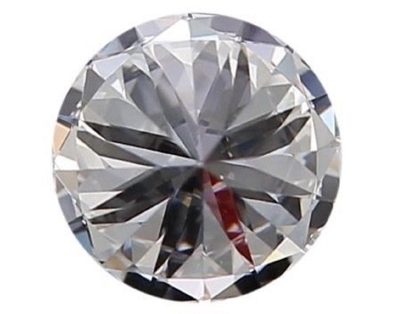 Women's or Men's Sparking 1 pc Natural Diamond with 0.90 ct Round I VVS1 GIA Certificate For Sale