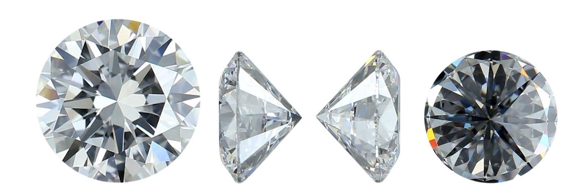 Sparking 2 Pcs Flawless Natural Diamonds with 2.0 Ct Round D IF IGI Certificate In New Condition In רמת גן, IL