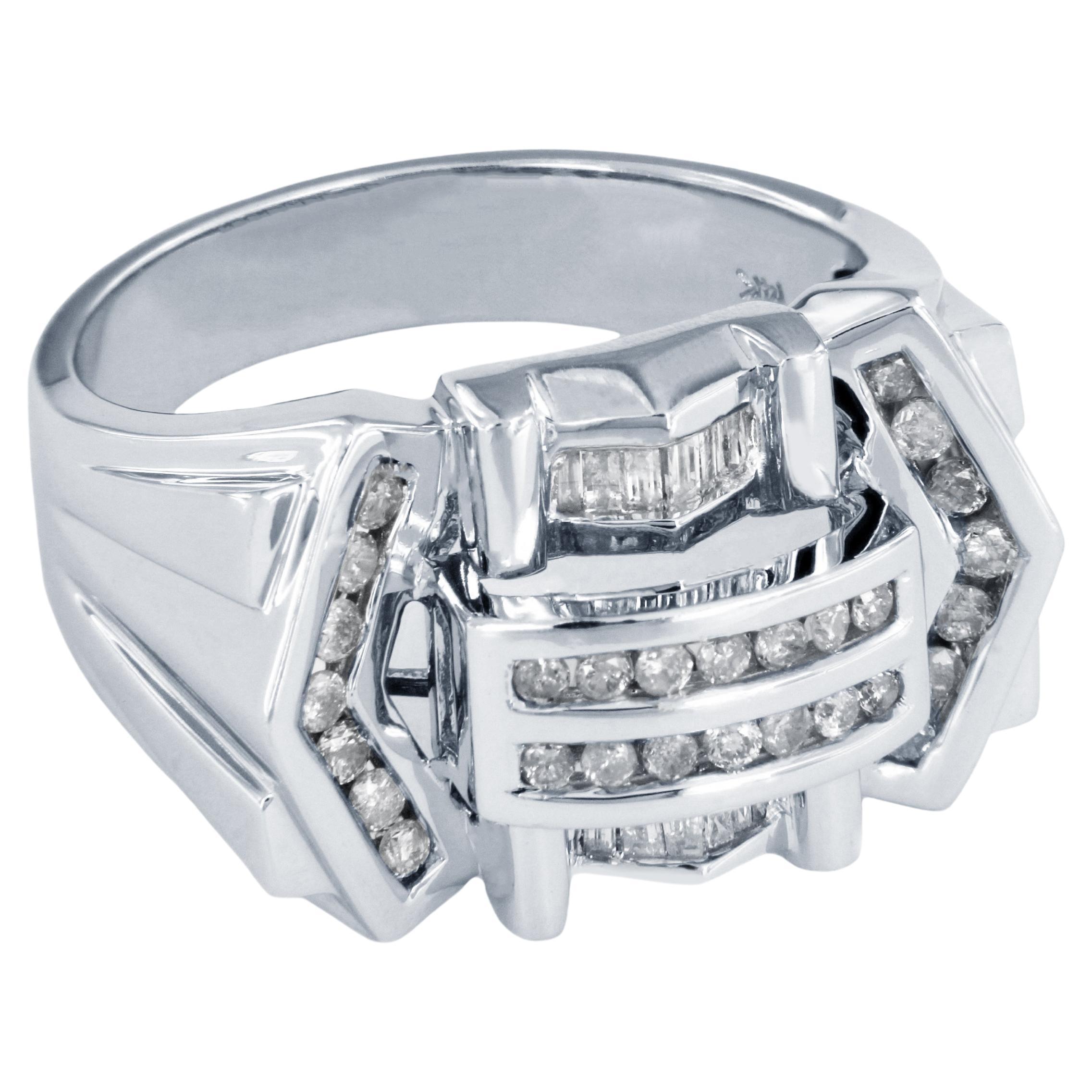 Sparkle 14k White Gold Ring with 1.5ct Diamonds, VS/G For Sale