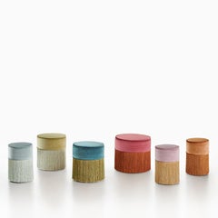 Sparkle Copper Pouf with Copper Fringe