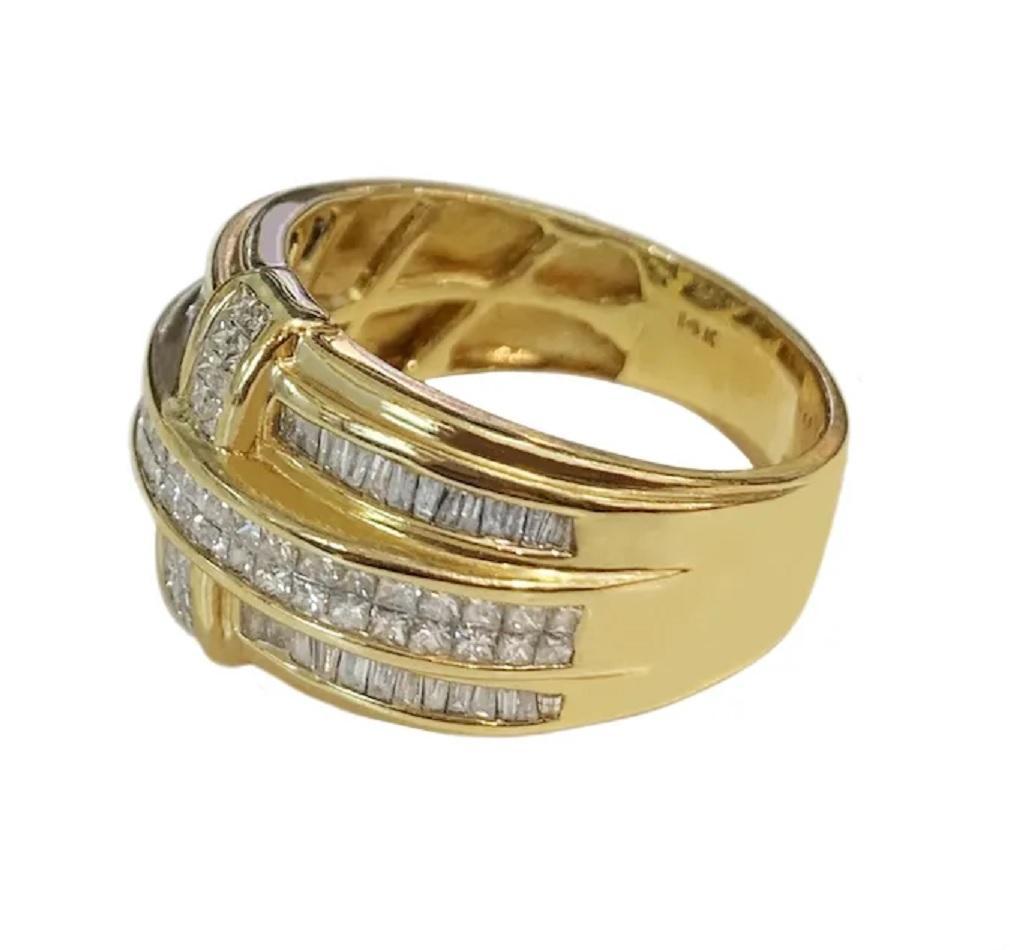 Sparkle Men's 14k Yellow Gold Ring with 2.75ct Diamonds In New Condition For Sale In New York, NY