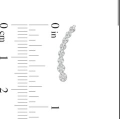 Sparkle With Style in 10K White Gold Diamond Ear Crawler Earring