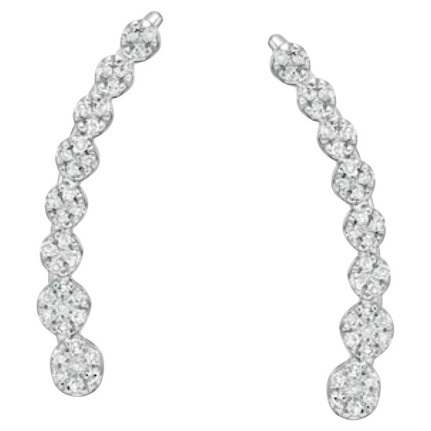 Sparkle With Style in 10K White Gold Diamond Ear Crawler Earring
