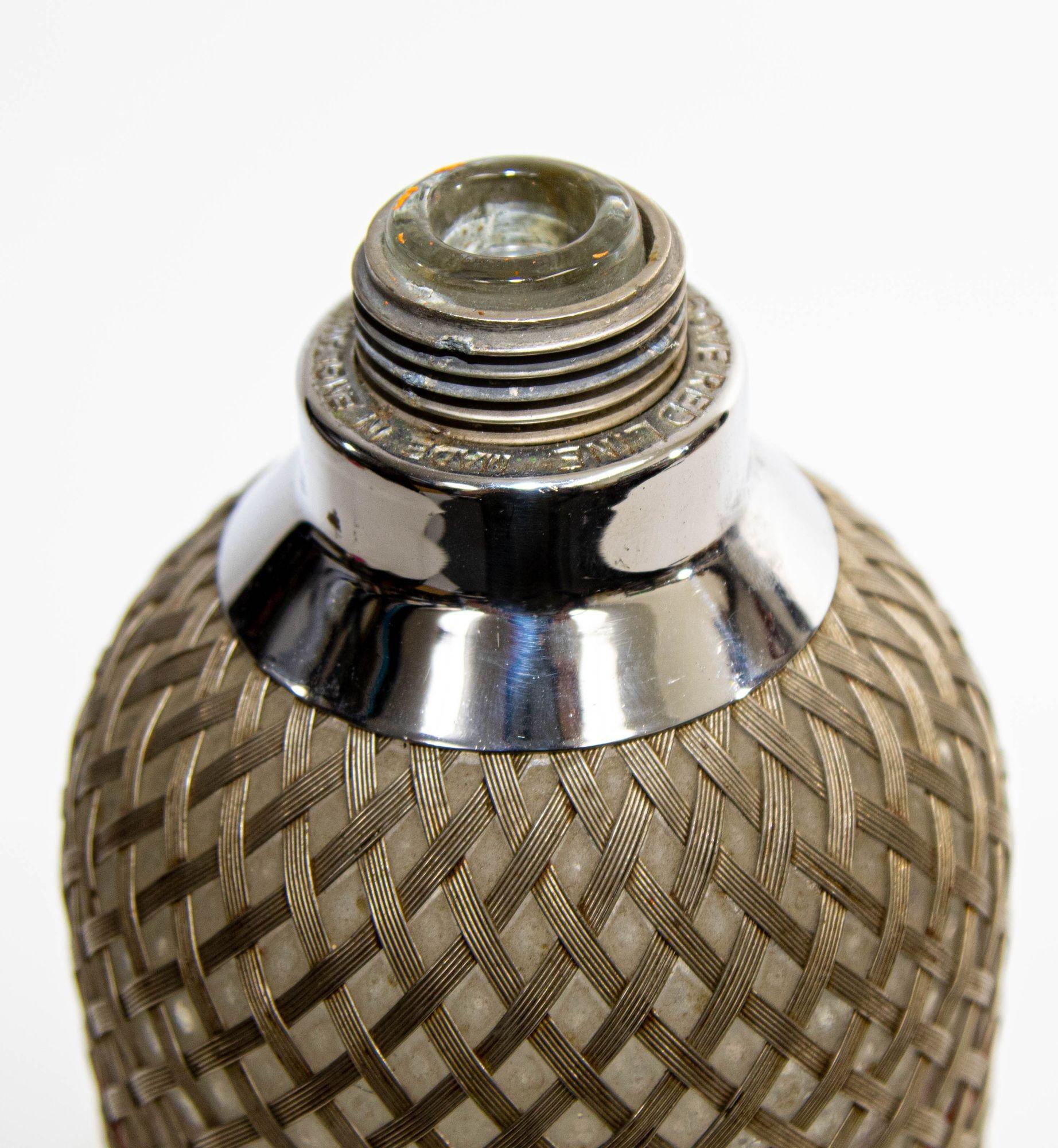 Sparklest Makers London Sifón inglés de metal gris y cristal, 1930 en venta 10