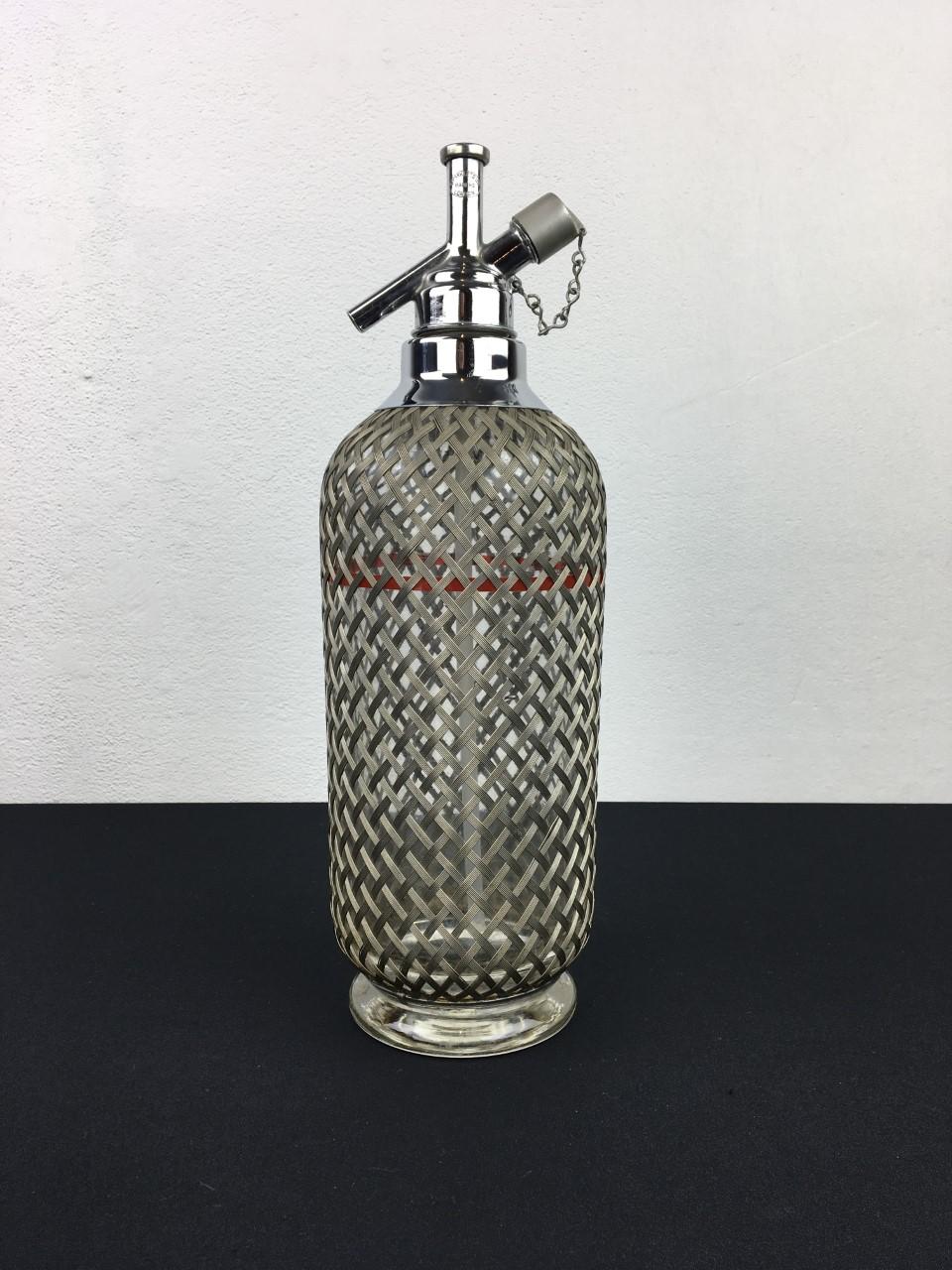 Sparklets London Glass Soda Syphon Siphon Botlle Wire Mesh 3