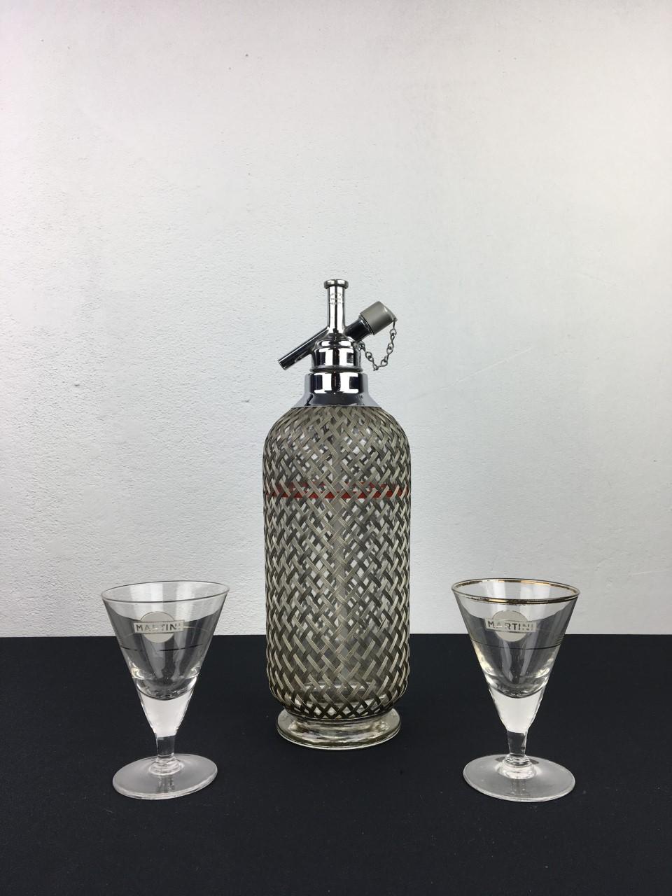 Sparklets London Glass Soda Syphon Siphon Botlle Wire Mesh 7
