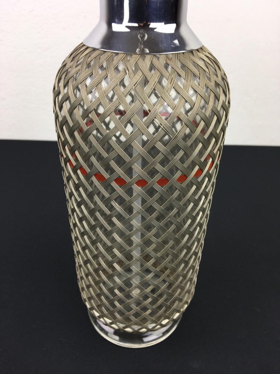 English Sparklets London Glass Soda Syphon Siphon Botlle Wire Mesh