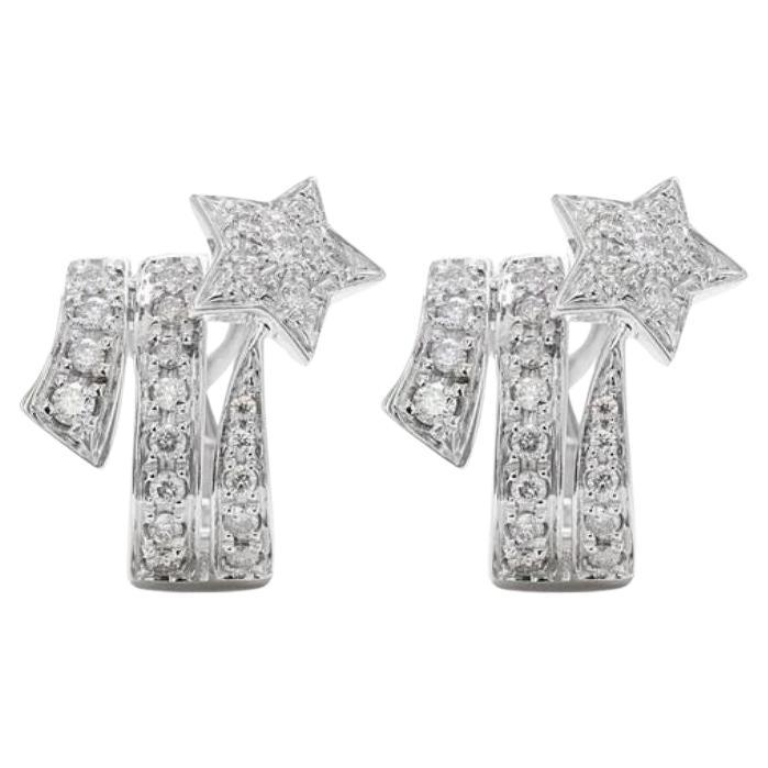 Sparkling 0.050ct Stardesigned Lever Back Diamond Earrings at 1stDibs