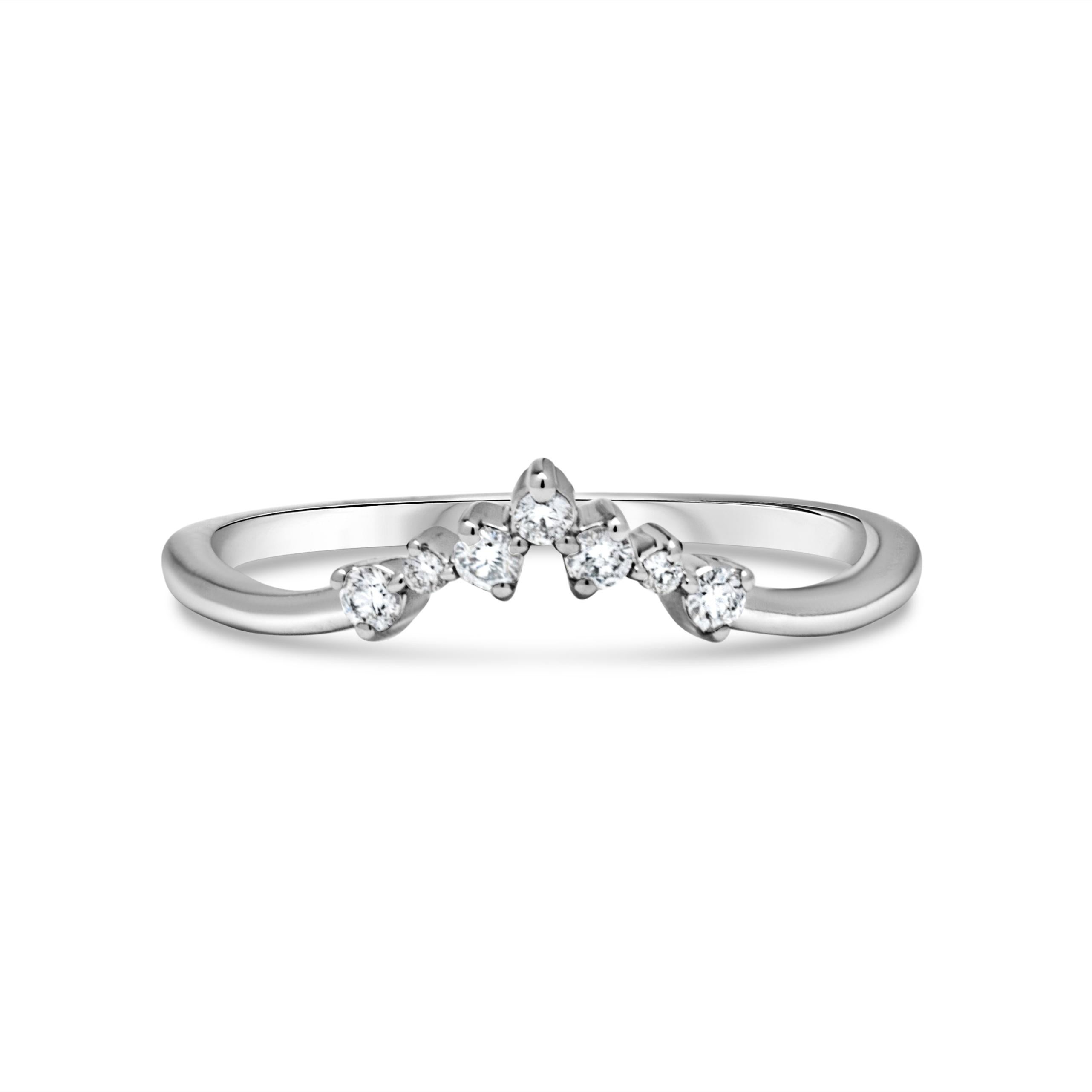 Sparkling 0,11 Karat F-G, SI runder Diamantring aus 14K Weißgold (Zeitgenössisch) im Angebot