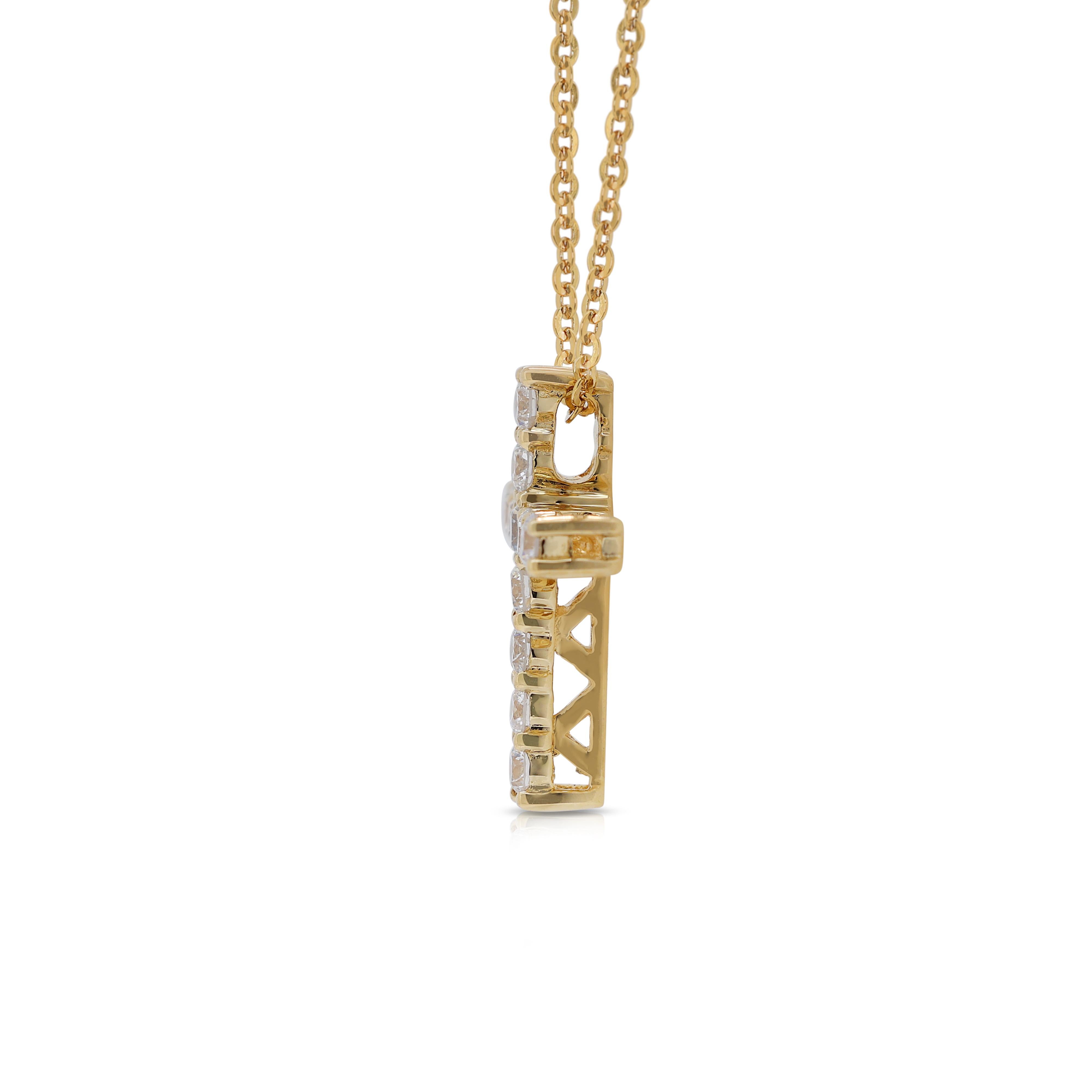Women's Sparkling 0.30 carat Natural Diamond Necklace in 18K Yellow Gold