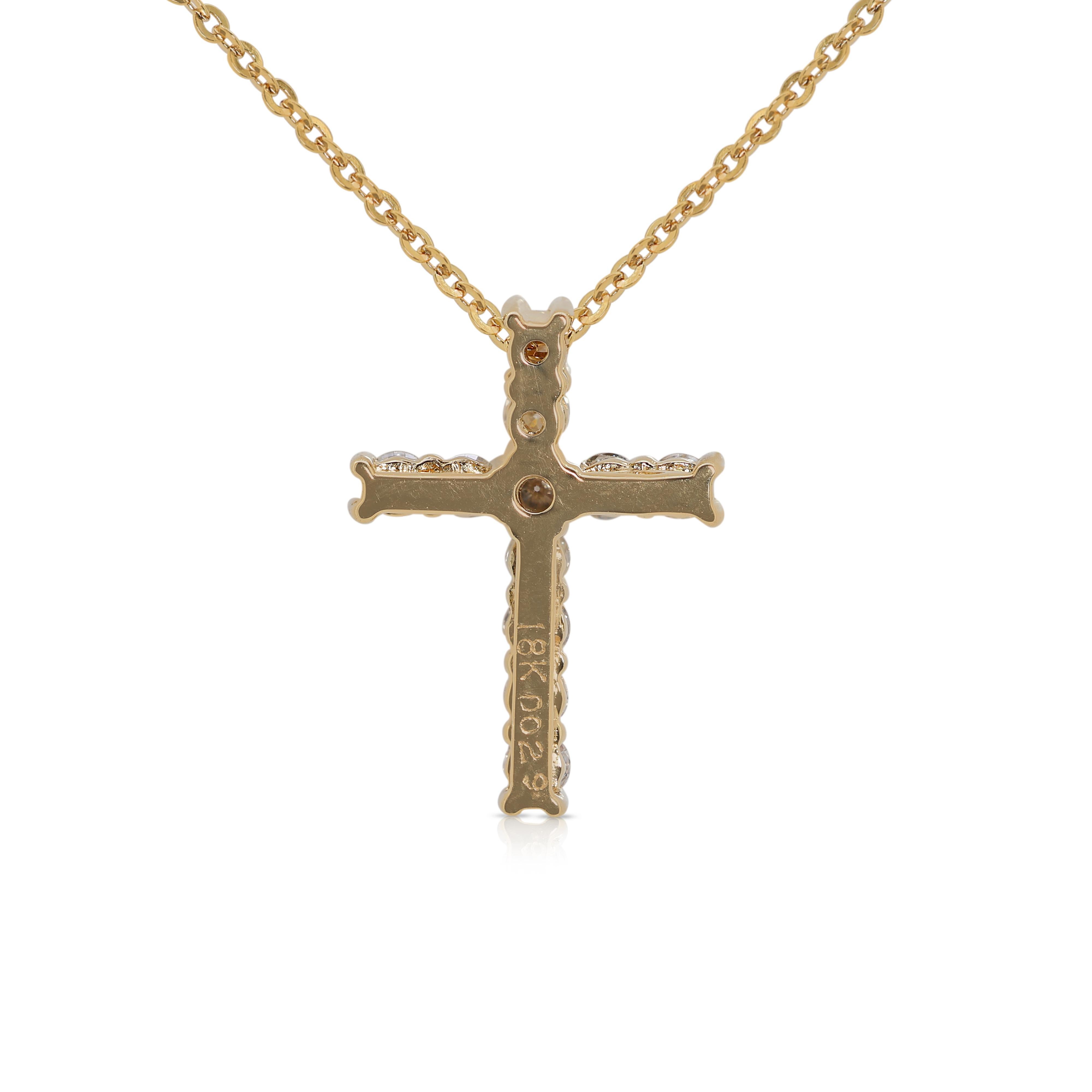 Sparkling 0.30 carat Natural Diamond Necklace in 18K Yellow Gold 1