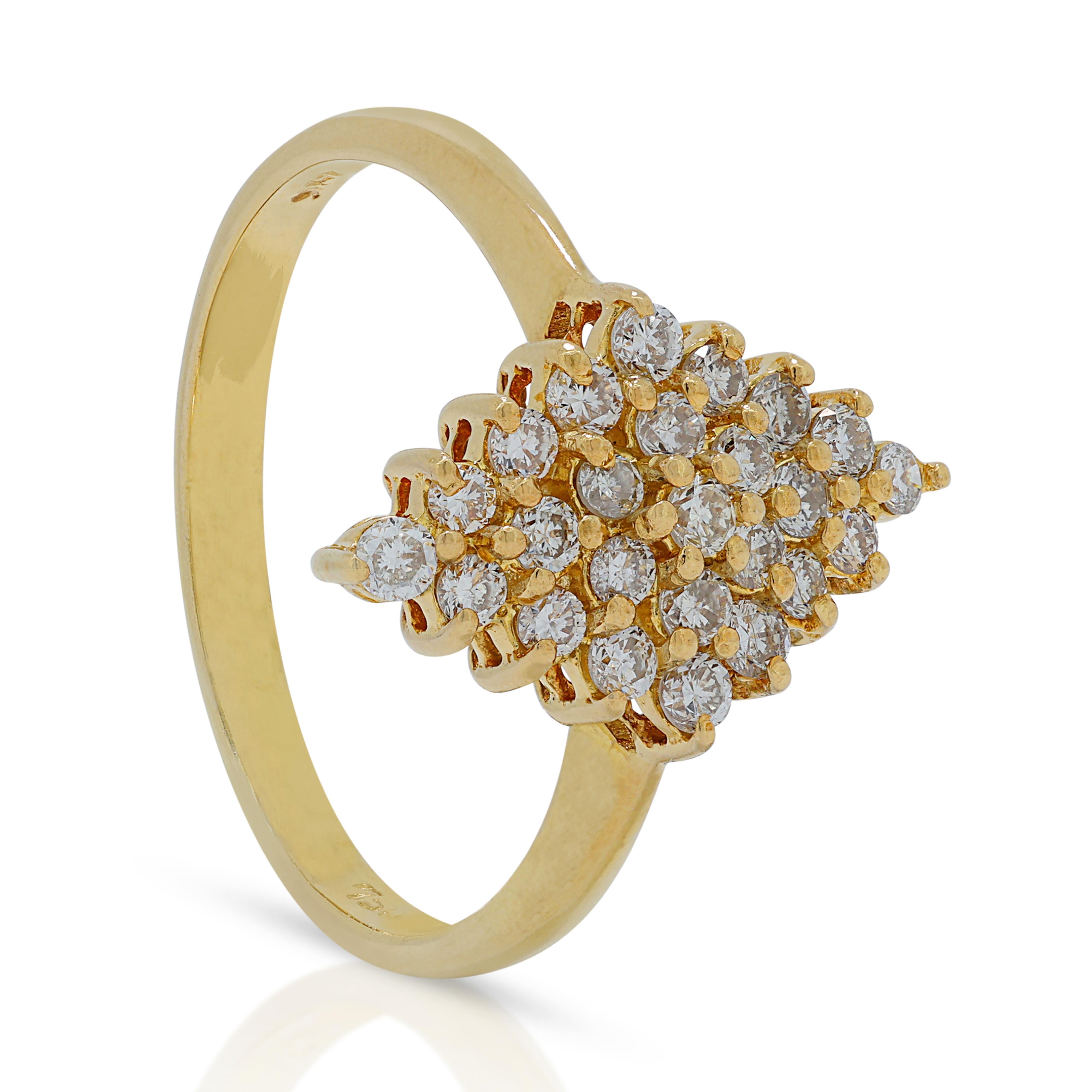 Women's Sparkling 0.375ct Diamonds Ring in 18K Yellow Gold  For Sale