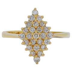 Sparkling 0.375ct Diamonds Ring in 18K Yellow Gold 