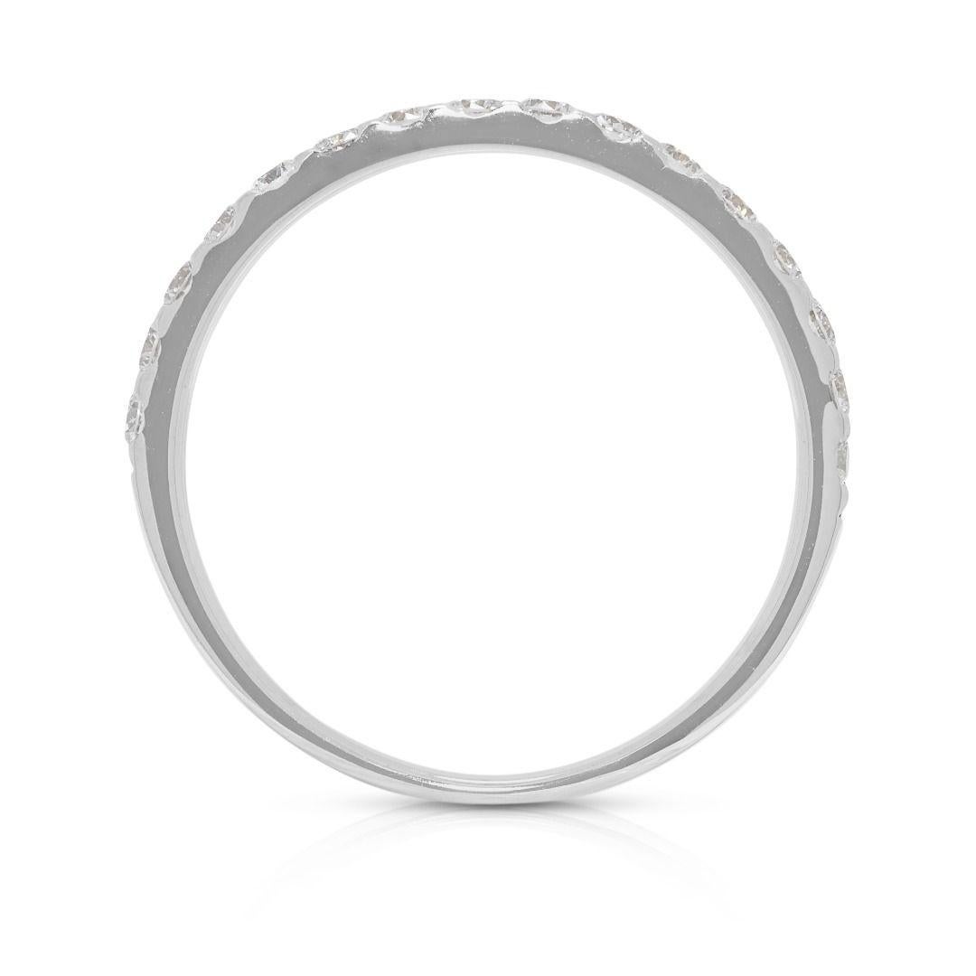 Sparkling 0.37ct Natural Diamond Half Eternity 18K White Gold Ring in vendita 2