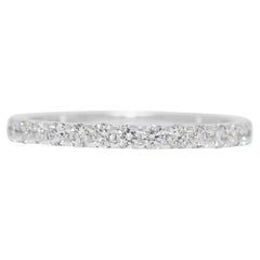 Sparkling 0.37ct Natural Diamond Half Eternity 18K White Gold Ring