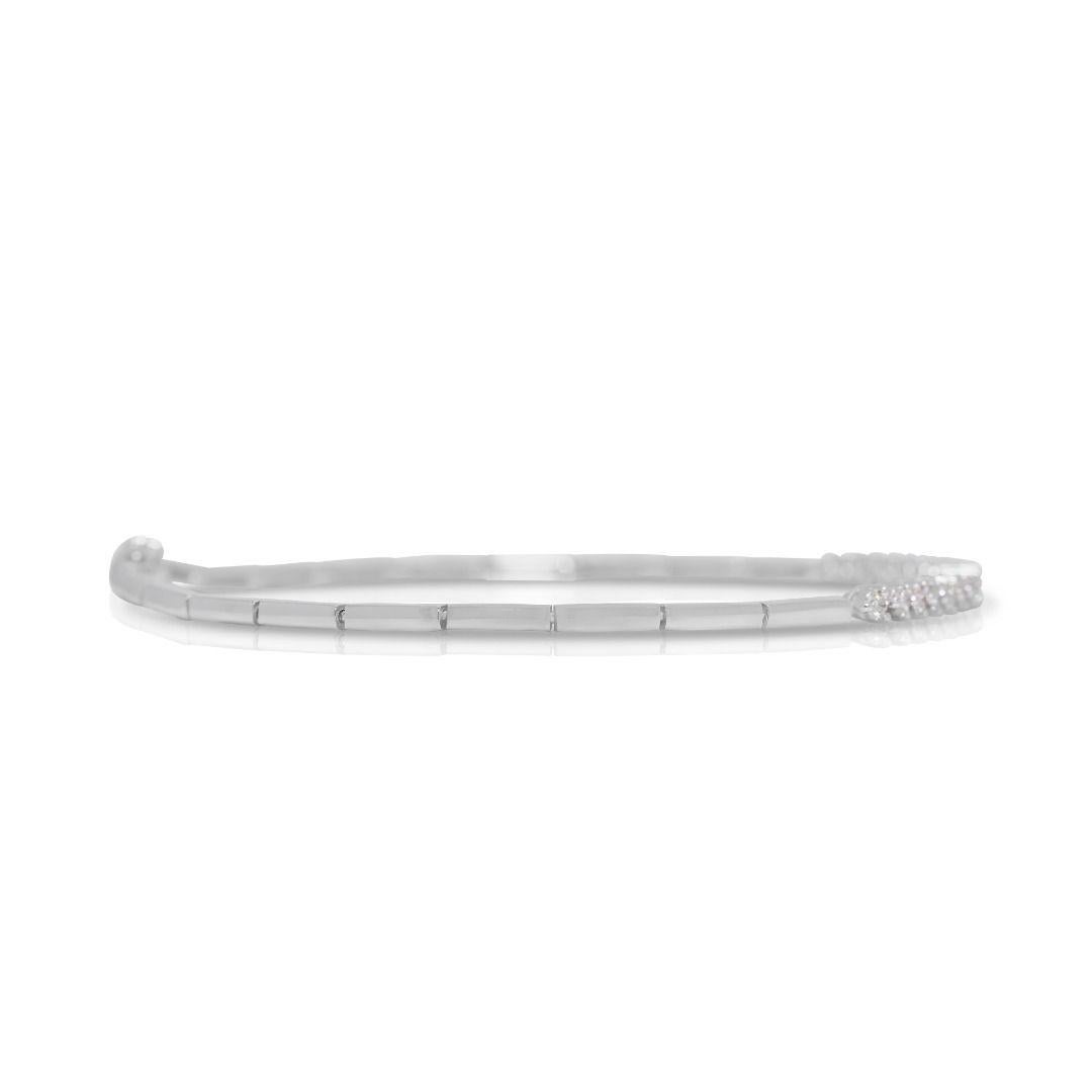 Taglio rotondo Bracciale Whiting con diamante naturale da 0,38 carati in oro bianco 18 carati in vendita