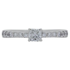 Sparkling 0.42ct Diamonds Pave Ring in 18K White Gold